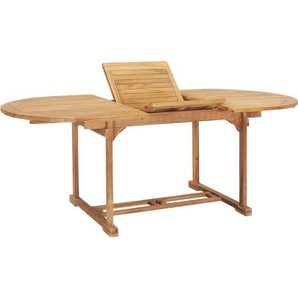 Garten-Ausziehtisch 150-200x100x75 cm Massivholz Teak Vidaxl