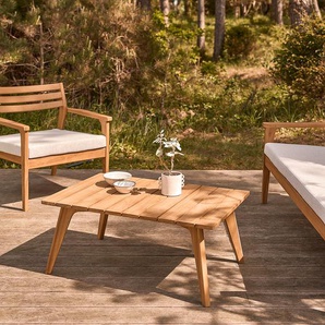 Garten-Couchtisch aus massivem Teakholz
