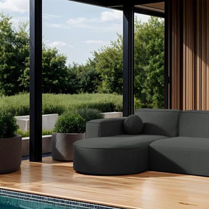 Garten Ecksofa SUNDAY XS in wetterfester Stoff ART-N Anthrazit Ottomane Links