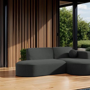 Garten Ecksofa SUNDAY XS in wetterfester Stoff ART-N Anthrazit Ottomane Rechts