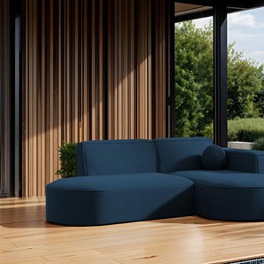 Garten Ecksofa SUNDAY XS in wetterfester Stoff ART-N Dunkelblau Ottomane Rechts