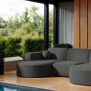 Garten Ecksofa U-Form SUNDAY in wetterfester Stoff ART-N Anthrazit