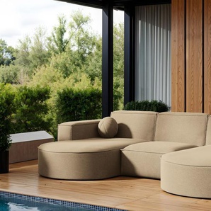 Garten Ecksofa U-Form SUNDAY in wetterfester Stoff ART-N Beige