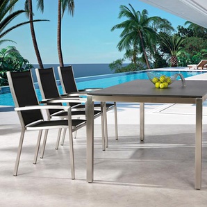 Garten-Essgruppe BEST Marbella Sitzmöbel-Sets schwarz (silber, schwarz) Outdoor Möbel