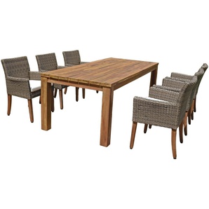 Garten-Essgruppe GARDEN PLEASURE PALA Sitzmöbel-Sets braun Outdoor Möbel