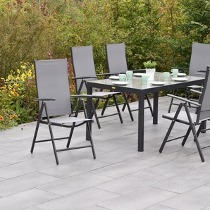 Garten-Essgruppe MERXX »Amalfi« Sitzmöbel-Sets grau (grau, grau, graphit) Outdoor Möbel