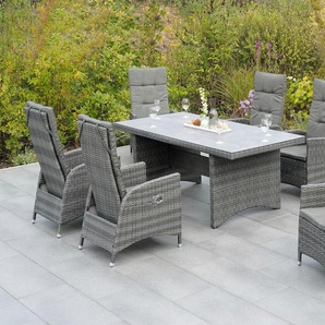 Garten-Essgruppe MERXX Bologna Sitzmöbel-Sets grau Outdoor Möbel