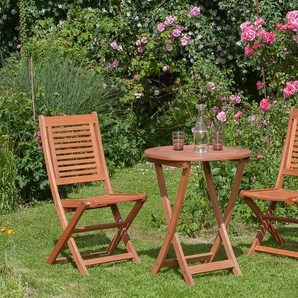 Garten-Essgruppe MERXX »Cordoba« Sitzmöbel-Sets beige (natur, natur, natur) Outdoor Möbel Tisch klappbar: Øx H: 65x75 cm
