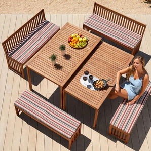 Garten-Essgruppe MERXX Hawaii Sitzmöbel-Sets braun Outdoor Möbel Akazienholz FSC 100 % Bestseller