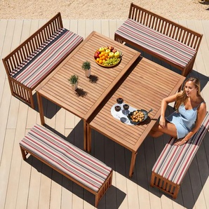 Garten-Essgruppe MERXX Hawaii Sitzmöbel-Sets braun Outdoor Möbel