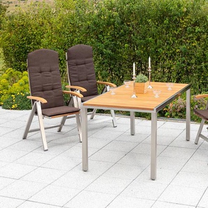 Garten-Essgruppe MERXX Keros Sitzmöbel-Sets braun (hellbraun) Outdoor Möbel