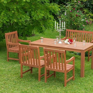 Garten-Essgruppe MERXX Santos Sitzmöbel-Sets beige (natur) Outdoor Möbel