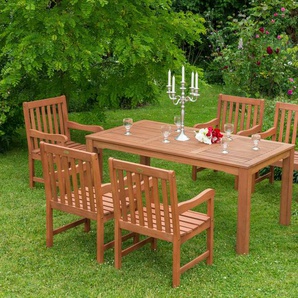 Garten-Essgruppe MERXX Santos Sitzmöbel-Sets beige (natur) Outdoor Möbel