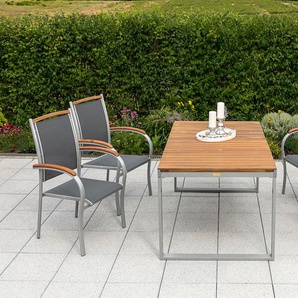 Garten-Essgruppe MERXX »Siena« Sitzmöbel-Sets grau (grau, grau, graphit) Outdoor Möbel