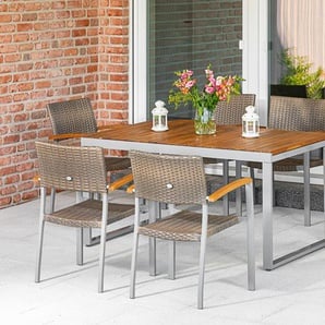 Garten-Essgruppe MERXX Silano Sitzmöbel-Sets grau Outdoor Möbel