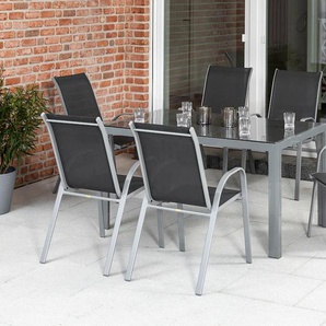 Garten-Essgruppe MERXX Sorrento Sitzmöbel-Sets schwarz Outdoor Möbel
