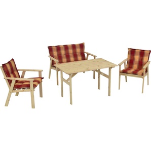 Garten-Essgruppe MERXX Sylt Sitzmöbel-Sets Gr. Polyester, beige (natur, natur, natur) Outdoor Möbel