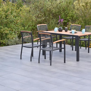 Garten-Essgruppe MERXX »Tilos« Sitzmöbel-Sets grau (grau, graphit, graphit) Outdoor Möbel