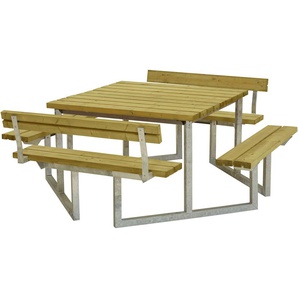 Garten-Essgruppe PLUS »Twist« Kombimöbel mit 2 Rückenlehnen Sitzmöbel-Sets Gr. B/H/T: 227 cm x 76 cm x 204 cm, beige (natur) Outdoor Möbel 204x227x7645 cm