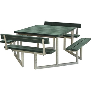 Garten-Essgruppe PLUS »Twist« Kombimöbel mit 2 Rückenlehnen Sitzmöbel-Sets Gr. B/H/T: 227 cm x 76 cm x 204 cm, grün Outdoor Möbel 204x227x7645 cm