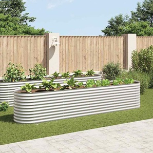 Garten-Hochbeet 400 x 80 x 81 cm Verzinkter Stahl Silbern