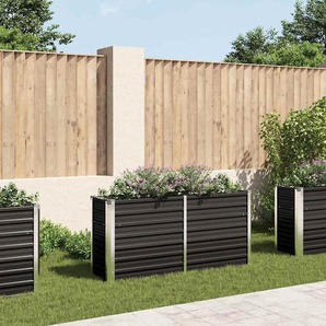 Garten-Hochbeet Anthrazit 160 x 40 x 77 cm Verzinkter Stahl