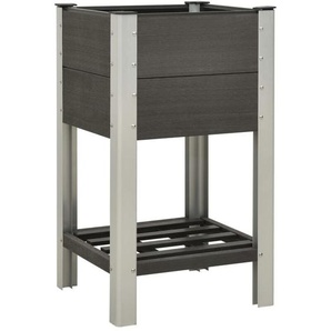 Garten-Hochbeet mit Ablage 50x50x90 cm WPC Grau vidaXL