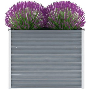 Garten-Hochbeet Verzinkter Stahl 100x40x77 cm Grau
