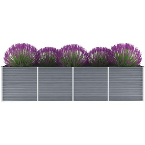 Garten-Hochbeet Verzinkter Stahl 320x80x77 cm Grau