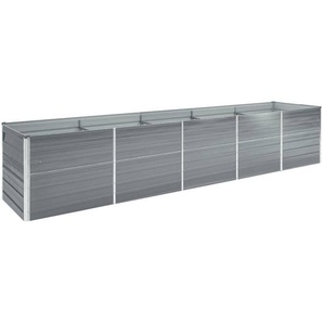 Garten-Hochbeet Verzinkter Stahl 400x80x45 cm Grau