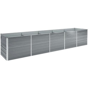 Garten-Hochbeet Verzinkter Stahl 400×80×77 cm Grau