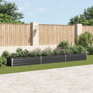 Garten-Hochbeet Verzinkter Stahl 480x80x45 cm Anthrazit