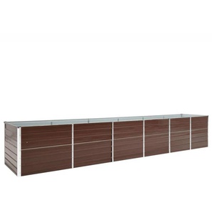 Garten-Hochbeet Verzinkter Stahl 480x80x77 cm Braun
