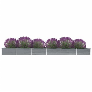 Garten-Hochbeet Verzinkter Stahl 600x80x45 cm Grau