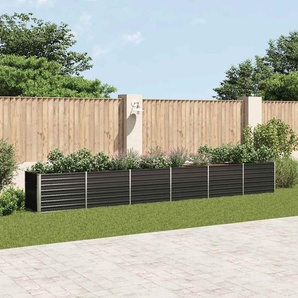 Garten-Hochbeet Verzinkter Stahl 600x80x77 cm Anthrazit