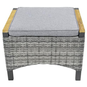 Garten-Hocker Keramo, Teakholz/dunkelgrau