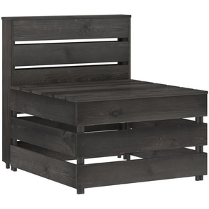 Garten-Mittelsofa aus Paletten Grau Kiefernholz Imprägniert