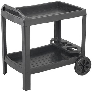 Garten-Servierwagen, Anthrazit, Kunststoff, rechteckig, konisch, eckig, 74x73x53 cm, Grüner Punkt, Made in Italy, wetterbeständig, Gartenzubehör, Gartenkommoden & Gartenregale