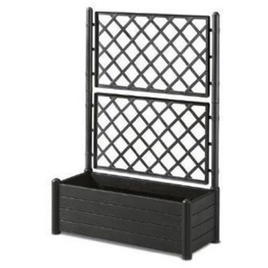 Garten-Spalier , Schwarz , Kunststoff , 56x105x23 cm , Gartenzubehör, Hochbeete