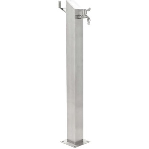 Garten-Wassersäule Edelstahl Quadratisch 95 cm