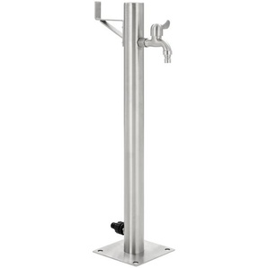 Garten-Wassersäule Edelstahl Rund 65 cm