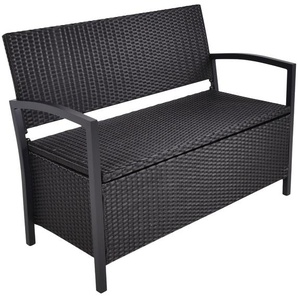 Gartenbank GARDEN PLEASURE Ferrara Sitzbänke Gr. B/H/T: 117 cm x 86 cm x 58 cm, schwarz Gartenbänke mit Staufach