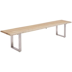 Gartenbank , Natur , Holz , Recyclingholz, Teakholz , massiv , 3-4-Sitzer , 220x46x40 cm , Holzmöbel, Sitzgelegenheiten Holz, Gartenbänke Holz