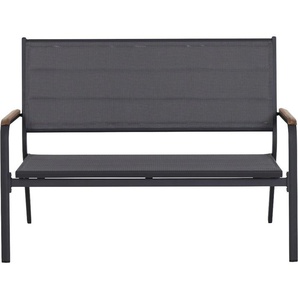 Gartenbank SIENA GARDEN Tesoro Sitzbänke Gr. B/H/T: 138,00 cm x 97,00 cm x 67,00 cm, schwarz Gartenbänke Alu, Textil, Teakholz, matt-anthrazit