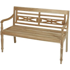 Gartenbank Sumatra Teakholz, naturbelassen Braun 55 x 86 x 120cm