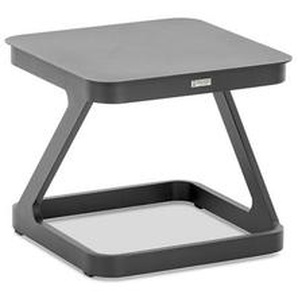 Gartenbeistelltisch , Anthrazit , Metall , quadratisch , Z-Form , 52x46 cm , gastro- und objekttauglich, wetterbeständig , Freizeit, Campingzubehör, Campingtische