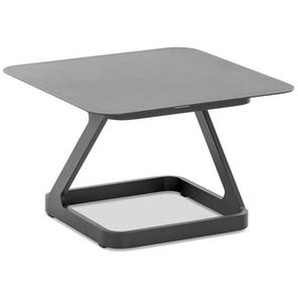 Gartenbeistelltisch , Anthrazit , Metall , quadratisch , Z-Form , 70x46 cm , gastro- und objekttauglich, wetterbeständig , Freizeit, Campingzubehör, Campingtische