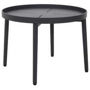 Gartenbeistelltisch , Anthrazit , Metall , rund , Rundrohr , 50x34 cm , gastro- und objekttauglich, rostfrei , Freizeit, Campingzubehör, Campingtische