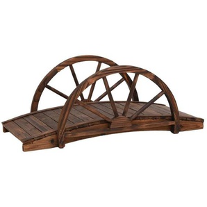 Gartenbrücke mit Rad-Design 99x50x38 cm Massivholz Tanne vidaXL