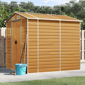 Gartenhaus Hellbraun 191 x 215 x 198 cm Verzinkter Stahl